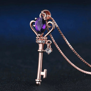 Amethyst Key of Transformation Necklace-Your Soul Place